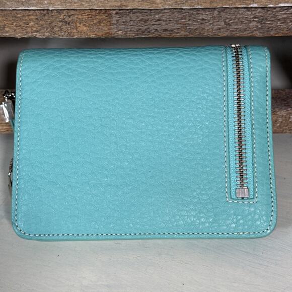 Tiffany & Co Pochette Wristlet Wallet Crossbody With Chain Tiffany Blue - Picture 12 of 16
